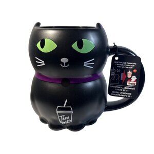 Tim Hortons Halloween Mug Black Cat Heat Activated Color Changing Mug 2025
